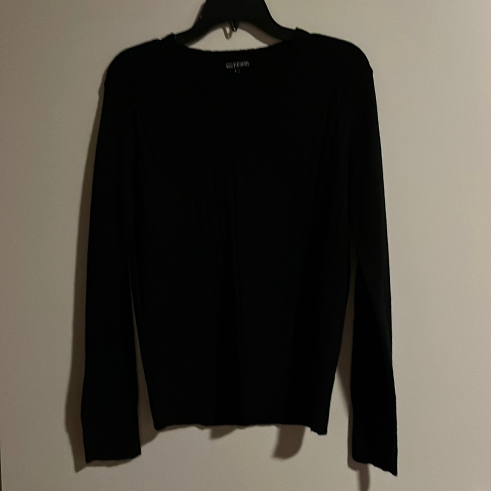 Effect Black V Neck Sweater